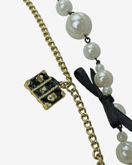 Betsey Johnson Parisian Charm Pearl Long-Layer Necklace