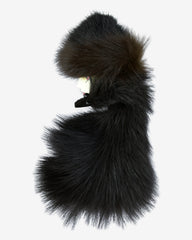 Vintage Handmade Fur Lady Profile Brooch – Black Fur Hat Accent