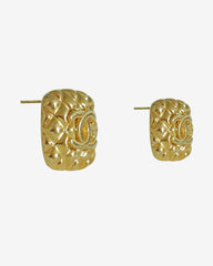 c.2000, CHANEL Square Coco Mark Stud Earrings – Iconic Elegance