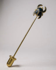 Vintage Gold-Plated Scarab Stickpin with Black Enamel – Egyptian Revival