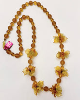 THE AMBER GARDEN VINTAGE MURANO GLASS LONG-STRAND AUTHENTIC MURANO GLASS | ITALIAN ARTISANSHIP | LONG OPERA LENGTH