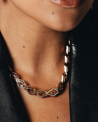 French Luxe— Geometric Gold-Plated Necklace