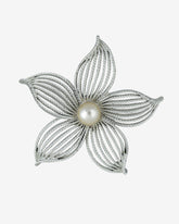 c.1960, Sarah Coventry Moon Flower Pearl Brooch – Unisex