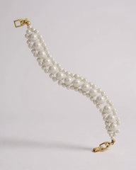 c.1960, NAPIER White Faux Pearl Bracelet – Timeless Elegance