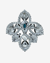 c.1970, SARAH COVENTRY Pendant Turquoise Faux Pearls Purple Rhinestone Brooch/Pendant