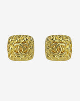 c.2000, CHANEL Square Coco Mark Stud Earrings – Iconic Elegance