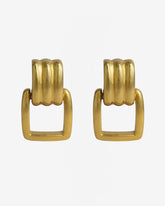 1980s Vintage Door Knocker Clip-On Earrings – Triple Gold Plated