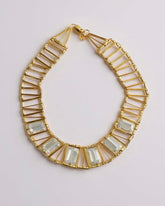 Carolina Herrera "Architectural Glamour" Statement Set: A Vintage Icon of 1980s-1990s Power Elegance. Necklace, Ring and Bracelet