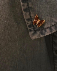 Celestial Charm— Blue Butterfly Brooch – tiny 1cm Statement Enamel Jewelry