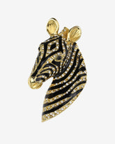 c.1980 Exquisite Ciner Zebra Bust Pin/Brooch – Bold Statement Piece. Unisex