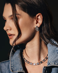 c.1970, Sarah Coventry Geometric Round Disk Link Choker Necklace, Unisex