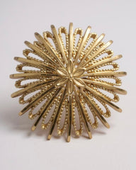 Authentic Monet Sunburst Brooch - Mid-Century Gold Statement Pin