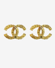 c.1990 Chanel CC Textured Earrings – Iconic Elegance