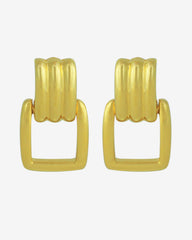 1980s Vintage Door Knocker Clip-On Earrings – Triple Gold Plated