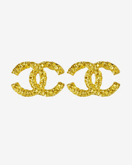 c.1990 Chanel CC Textured Earrings – Iconic Elegance