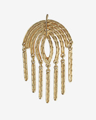 c.1970, Sarah Coventry Willow Dangle Brooch – Gold-Plated Textured Motion Pin, Unisex