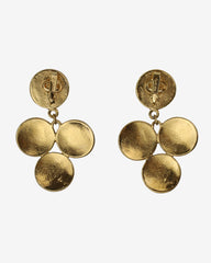 c.1960, Spiral Drop Dangle Gold & Rhodium-Plated Clip-On Earrings
