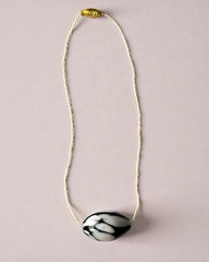 Murano Glass Pendant Necklace with Delicate Seed Bead Strand