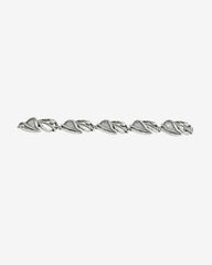 c.1960, Sarah Coventry Modernist Leaf Bracelet – Silver Tone
