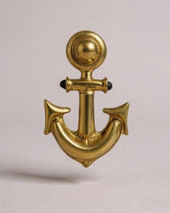 Distinguished Vintage Made in England Nautical Anchor Gold Toned Clip-On Earrings