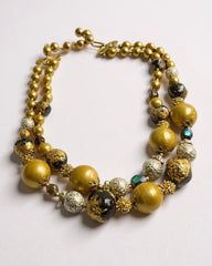 Deauville Nights- c.1950, Vintage Gilded Glamour Choker Beaded