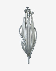 Whispering Silver— Art Deco Botanical Pin Brooch