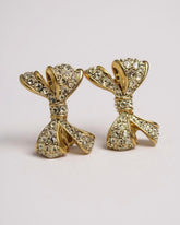 Vintage Bowen Clip-On Earrings with Aurora Borealis Crystal Rhinestones – Dainty Mid-Century Sparkle