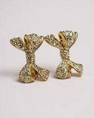 Vintage Bowen Clip-On Earrings with Aurora Borealis Crystal Rhinestones – Dainty Mid-Century Sparkle
