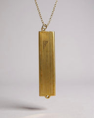 Antique Gold-Filled Folding Comb Necklace – Unisex Necklace With Long Sterling Silver Chain “Perfect for Hair, Beard, or Mustache Grooming.