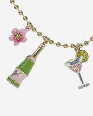 Betsey Johnson Champagne Toast Charm Necklace