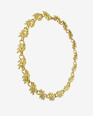 c.1980, Napier Laurel Leaf Necklace – Iconic Gold-Tone Statement.