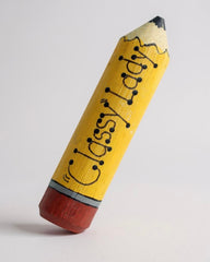 Retro Yellow Pencil Pin (c. 1980s-90s) – Fun & Chic Statement Brooch