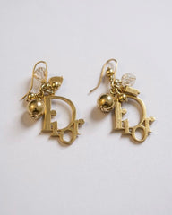C.1990, Authentic Dior Vintage Power Drops – Gold Logo with Attitude