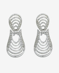 Rhodium-Plated clip on Earrings with Swarovski Crystals