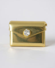 Chic Secret— Vintage Gold Plated Rhinestone Clutch Brooch – Opens for Tiny Treasures