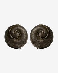 Thai Siam Sterling Silver Clip-On Earrings - Intricate Shell Design