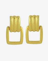 1980s Vintage Door Knocker Clip-On Earrings – Triple Gold Plated