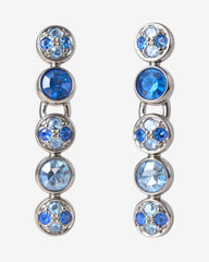 Ocean Whisper— High-End Blue Crystal Dangle Earrings in Rhodium Plated Setting