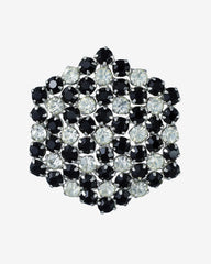 Vintage B. David Black & Clear Rhinestone Brooch – Timeless Contrast