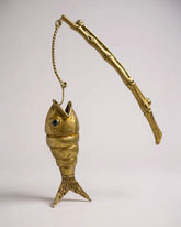 The Angler's Treasure— Rare Blue Sapphire & 14K Yellow Gold Flexible Fish Brooch