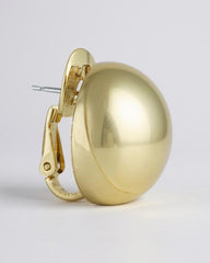 Elite Pick— Luxurious Everyday Earrings Polished Gold Dome French Clip for Instant Glamour