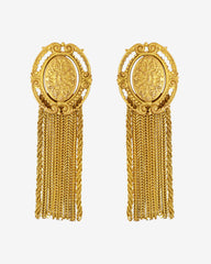 French Paris Sylvia Karels Earrings – Art Deco Victorian Chain Tassel Design.