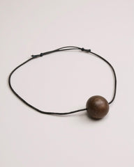 Antique polished Natural Horn Bead Pendant on Adjustable Cord