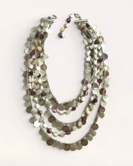 AUTHENTIC VINTAGE JAPAN SIGNED NATURAL DISC-SHELL MULTI-STRAND COUTURE