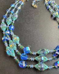 Midnight Siren's Cascade- Vintage Luminous Choker Bead