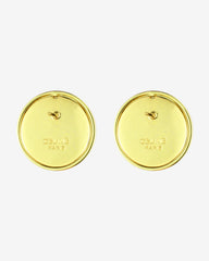 c.1990, CELINE Basket Logo Stud Earrings – 80s-90s Dallas Collection Style
