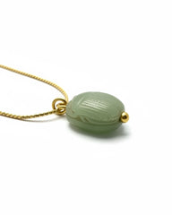 Natural Green Stone Scarab Amulet
later mounted in 21k gold