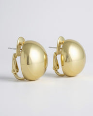 Elite Pick— Luxurious Everyday Earrings Polished Gold Dome French Clip for Instant Glamour