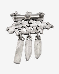 Vintage AJMC Teachers Rule – Brooch with Dangling Charms of Ruler, Apple, Pencil & Crayon