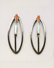 THE ANCESTRAL PATH VINTAGE NAVAJO INLAY STUDS ARTISAN STERLING SILVER AUTHENTIC SOUTHWESTERN HERITAGE